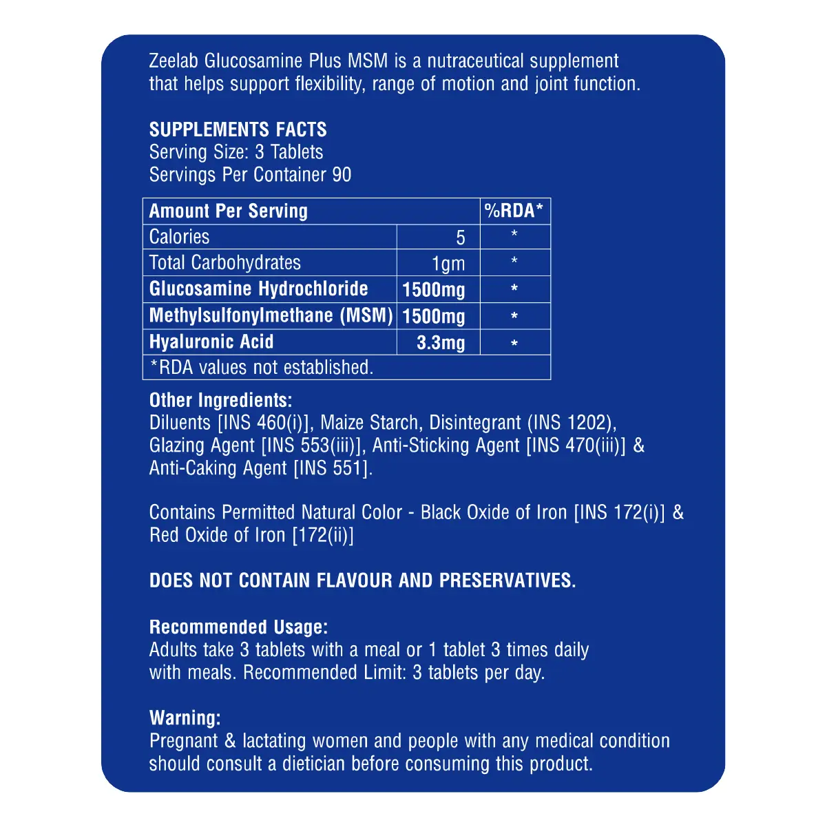 Glucosamine MSM Tablet | Joint Pain Relief & Cartilage Support with Hyaluronic Acid